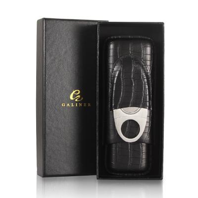 China Hot Sales Modern High Quality Luxury Cigar Case Leather Humidor Cigar Case for sale