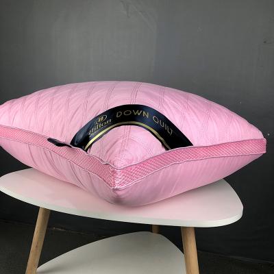 China 1000g Anti Dust Mite Wholesale Hilton Hotel Healthy Sleeping Pillow Bed Pillow Home Hotel Hospital Pink School for sale