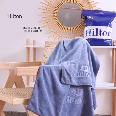 China Ect Home Comfortable Multi Color Spa Hotel Hilton Coral Fleece Velvet Hotel Gray Luxury Pool Face Bath Towel Set For Family And Child for sale