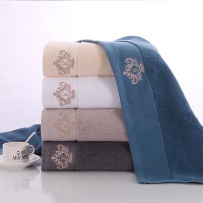 China OEM Child Safe High End Hotel Bath Towel Set 100% Cotton Amenities 5 Star Logo Hotel Supplies For Family Gift for sale