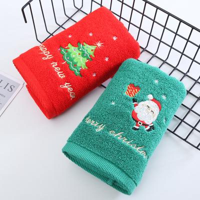 China High Quality Embroidery Child Safe Logo Towel Gift Towel Shopify Amazon Hotel Hotel Christmas Towel Set Drop Shipping for sale