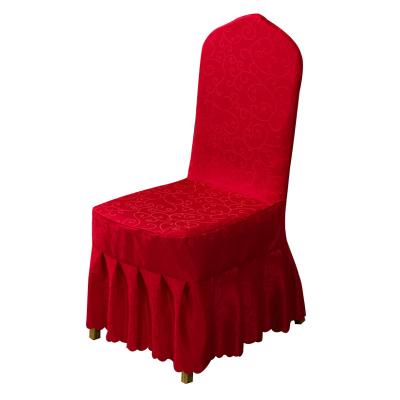 China Simple hot sale ruffled elegant chair cover elastic wedding chair cover wholesale restaurant chair cover for sale