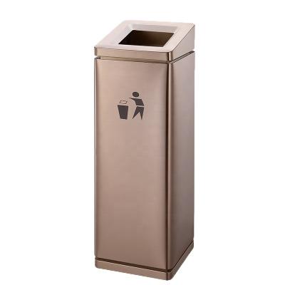 China China Hotel Supply Factory Hotel Lobby Sustainable Trash Can Set Mall Commercial Metal Outdoor Standing Trash Can for sale