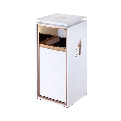 China Wholesale Shopping Mall Hotel Crushable Commercial Waste Bin New Sustainable Design OEM Steel Standing Recycling Trash Bin for sale