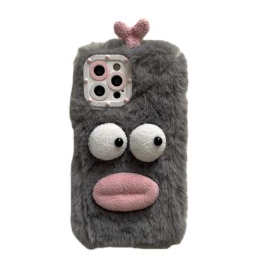 China Cute Winter Plush Phone Shell Customized Pretty Gift For All Kinds Of Custom Funny Phone Plush Phone Shell for sale