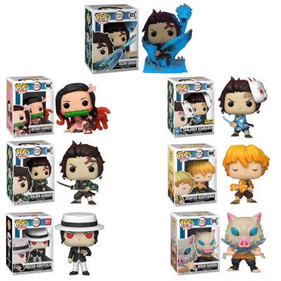 China Cartoon Toy 5 Styles Demon Slayer: Kimetsu No Yaiba Funko Pop Tanjirou /Nezuko/Zenitsu/Inosuke PVC Model Toy Action Figure PVC for sale