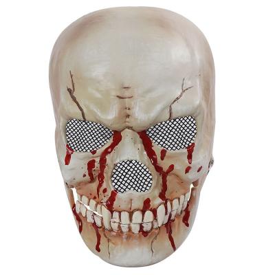 China Other Halloween Simulation Skeleton Mouth Mask Plastic Costume Props Mask Horror Halloween Skeleton Head Cover for sale