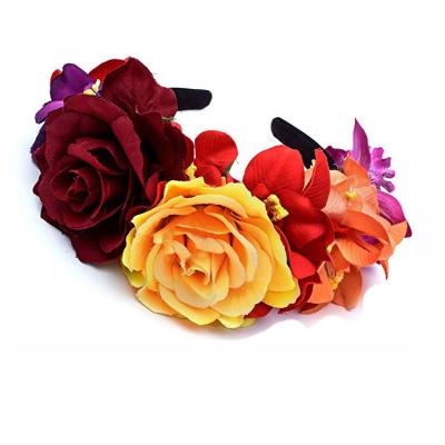 China The Other Flower Crown Headband Halloween Party Costume Dia de Los Muertos Mexican Headpiece Halloween Decoration for sale