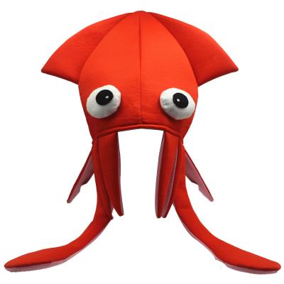 China Other Toy Hat Decoration Funny April Fool Cosplay Halloween Novelty Four Color Velvet Octopus Squid Hat Masquerade Show Party Props for sale