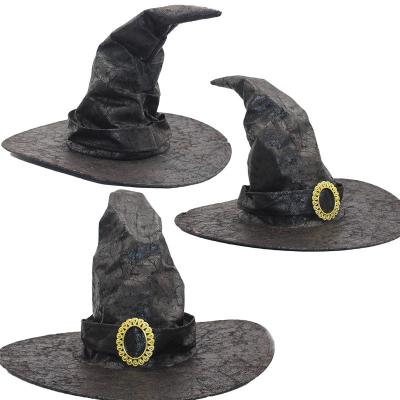 China Other Halloween Witch Hat With Leather Buckle Wicked Wizard Hat Halloween Party Hat Women Party Halloween Cosplay Party Decoration for sale