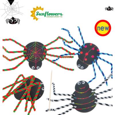 China Hot Selling Paper Toys DIY Unlock Handwork Halloween Spiders Unlock Kits For Kids DIY Halloween Paper Toys for sale