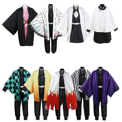 China Gameverse 8 SET Anime Demon Slayer Kimetsu Polyester No Yaiba Tanjirou Kamado Nezuko Cosplay Women and Men Kimono Cosplay Costume Sets for sale