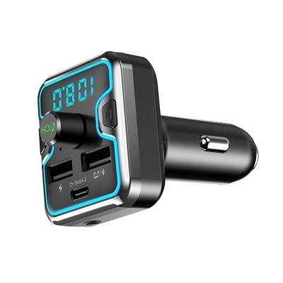 China T45C Play music/hands-free breathing car kit U-disk TF card color light display FM transmitter radio MP3 player call/car charging V5.0 for sale