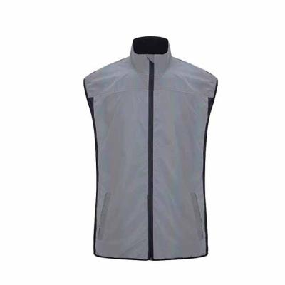 China Low MOQ Logo Reflective Lightweight Sleeveless Vest High Visibility Custom Made Jacket Easy To Clean Fabric Working Cycling Vest for sale