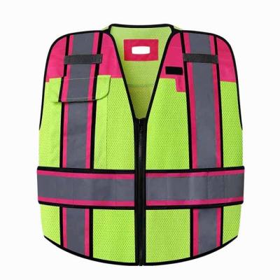 China High Visibility 5 Point Two Tone Mesh Hi Vis Printing Reflect High Safety Visibility Warning Breakaway Reflective Working Vest for sale