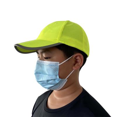 China COMMON Night Super Yellow Cool Fluorescent High Visibility Safety Hat Quality Reflective Hat for sale