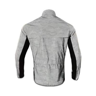 China 2021 reflective new warm reflective fabric and safety 100% polyester gray or black reflective jacket for sale