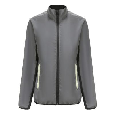 China New Products Women Gray Reflective Warm China 100% Polyester Recycling Use Cycle Reflective Jacket for sale