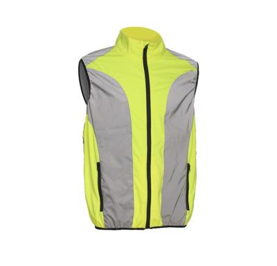 China Wholesale Fashion Reflective Yellow Gray Night Work Vest High-neck Force Reflective Jogging Current Vest Hi for sale