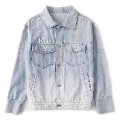 China Loose Customization Logo Top Quality Support Shirt Coat Fashion Style Design Ladies Denim Jacket Casual QUICK DRY Denim Blouse for sale