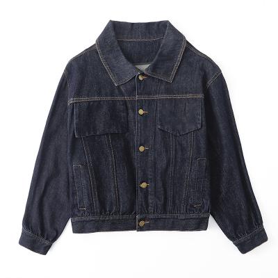 China OEM Fashion QUICK DRY Unisex Denim Jacket Solid Breathable Dark Blue Ladies Casual Outwear Loose Coat Men Denim Jacket Long Sleeve for sale