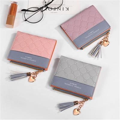 China No classic design women's purses pu leather handbag wallet fashion monedero short card holder for sale