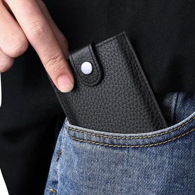 China Fashion men's cridet multifunctional card holder push card holder with buckle protect cards coin pocket for sale