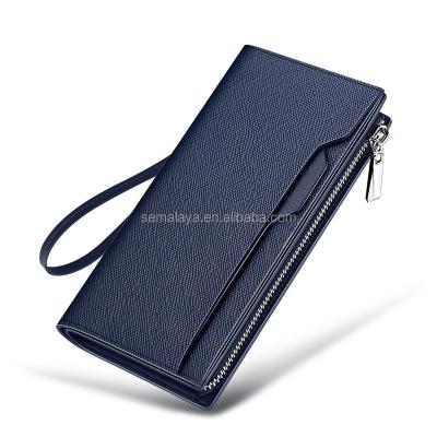 China PU Leather Men Wallet Brand RFID Long Wallet Cowhide Leather Custom Luxury Men Wallet For Business for sale