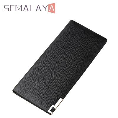 China 2020 Multi-Card Position Business Card Holder Men Long Wallet Genuine Leather Sleeves For Cards Logo Plain Acceptable Customized Wallets Wholesale for sale