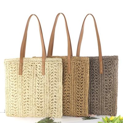 China New Insist Cavity Bag Fashion Paper Rope Single-shoulder Single-shoulder Silk Woven Bag Straw Bag Casual Women Bag Handbag For Beach for sale