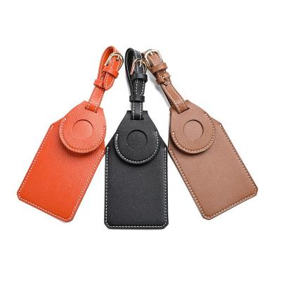 China Custom Leather Portable Spot Logo Leather Case Airtag Mini Cover Airtags Luggage Tag Placing Tracker Cover Device For Outdoor for sale