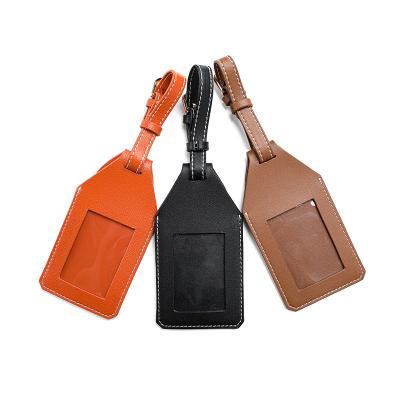 China 2021 Latest Design Leather Case Luggage Tag Portable Leather Luggage Tag Artificial Leather ID Tag Boarding Pass for sale