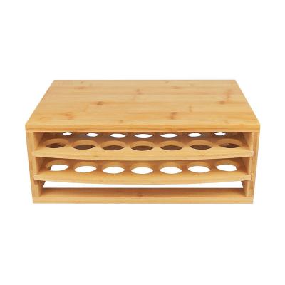 China 58K Cup Coffee Pod Organizer Sustainable Storage Organization Capsule Bamboo Storage Box for sale