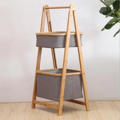 China Cesta Storage Folding Laundry Sorter Basket Wooden Home Bamboo Foldable Lundry Viable Hamper Storage Laundry Bag Organizer and Baskets for sale