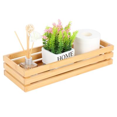 China Natural Bamboo Stocked Easy To Clean Home Storage And Organization Bathroom Rack Box for sale