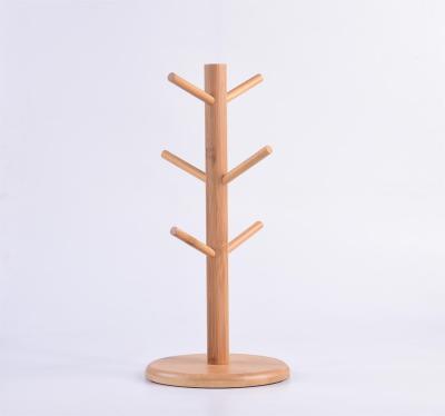 China 2022 Home Kitchen Coffee Tea Cup Holder Tree Mug Hanger Bamboo Wooden Stand Viable for sale