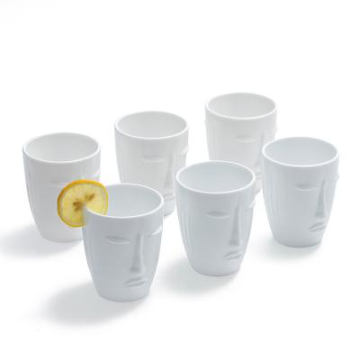 China Sustainable Household Creative Face GlassGlass Imitation Porcelain Water Cup Simple Juice Cup Red Wine Cup Six-Pack Set for sale