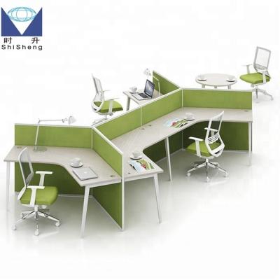 China Durable High Quality MDF Desk Cubicles With White Steel Frame for sale