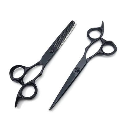 China New Black Professional Barber Hairdressing Scissors Right Handed Scissors Fashion Hair Styling Tool Kit for sale