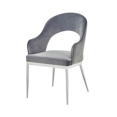 China Comfortable Nordic Restaurant Chair Velvet Dining Chairs Modern Dining Furniture Stainless Steel Chair for sale