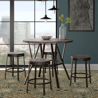 China Antique Industrial Style Home Furniture Dining Set Wooden MDF Kitchen Table And 4 Stools for sale