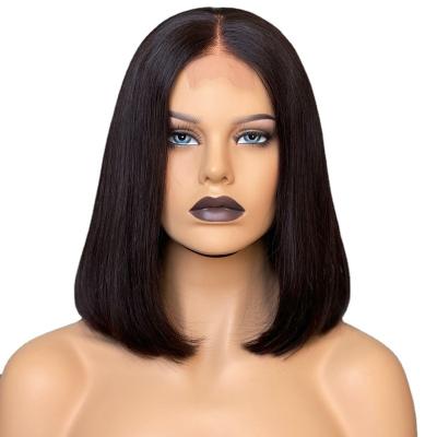 China Swiss Cuticle Aligned Human Hair Wig 10in 250% Virgin Lace Front Human Hair Vendor Part 1.5x4 Medium Closure Hair for sale