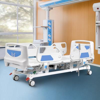 China B8e SAIKANG Metal Hospital Equipment Bed Adjustable Electric ICU Patient Bed Price 5 Function Used Hospital Beds With Wheels for sale