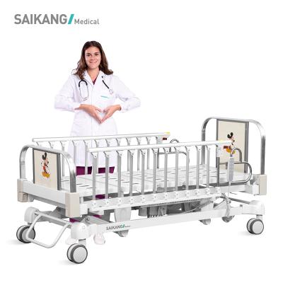 China CT8k SAIKANG Cartoon 5 Function Baby Crib Modern Medical Electric Adjustable Infant Hospital Kids Pediatric Bed With Wheels for sale