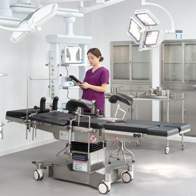 China Modern High Quality A302 Operating Room Equipment With Casters Multifunctional Foldable Electric Metal Operation Surgical Table for sale