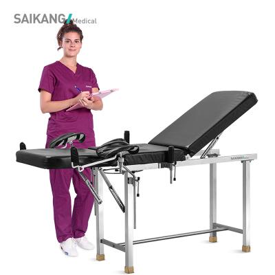 China A045-1 Stainless Steel Clinic Couch Medical Hospital Bed Manual Operation Delivery Obstetric Gynecological Table for sale