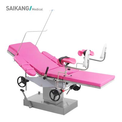 China Metal Factory Adjustable 5 Function Bed Medical Obstetric Manual Delivery Gynecological Operating Table Supplier A105 for sale