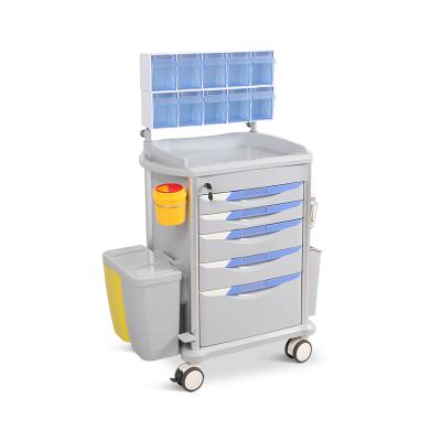 China Modern Professional ABS SKR-AT75077A2 Emergency Cart Hospital Anesthesia Medicine Cart Plastic Supplier for sale