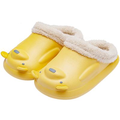 China Baotou the same Eva Waterproof Cotton Slippers Female winter imprisonment indoor warm shoes couple fluffy slippers male for sale