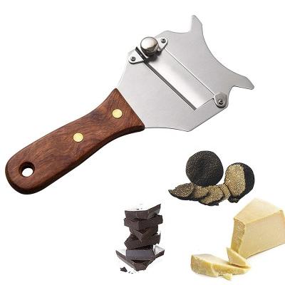 China Viable Adjustable Smooth Truffle Blade Handle Stainless Steel Truffle Slicer Slicer Wooden Chocolate Shaving for sale